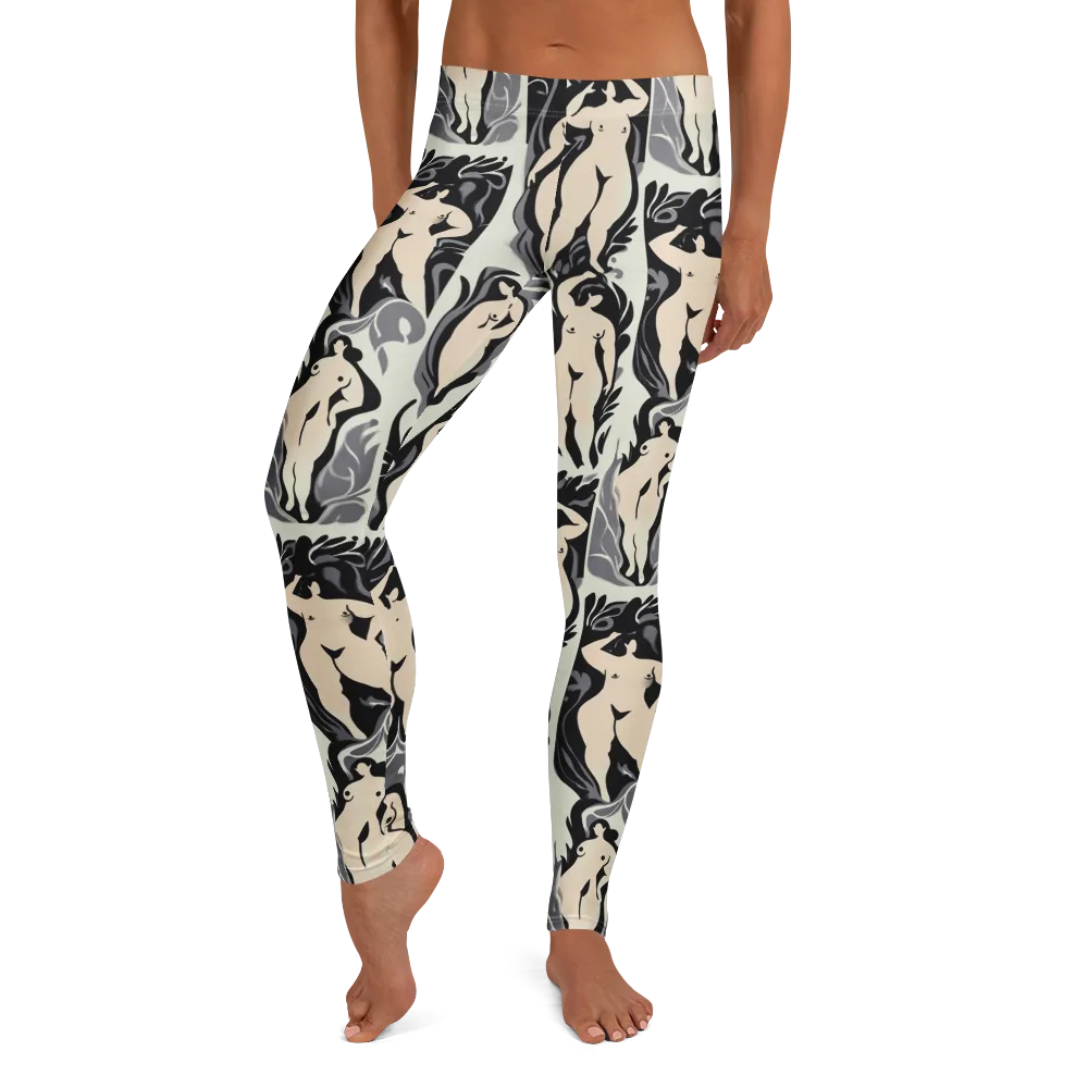 Ivory Figure Garden on Leggings — Front