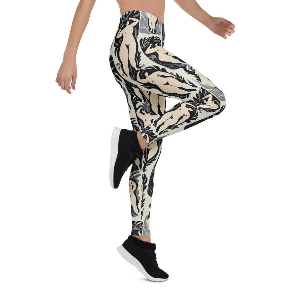 Ivory Figure Garden on Leggings — Right