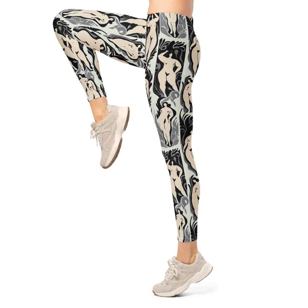 Ivory Figure Garden on Leggings — Left