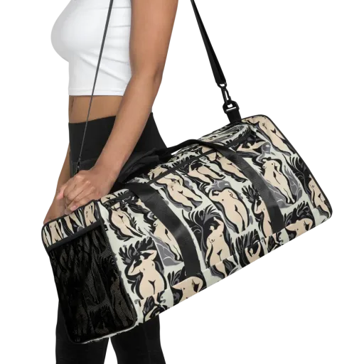 Ivory Figure Garden on a Duffle Bag