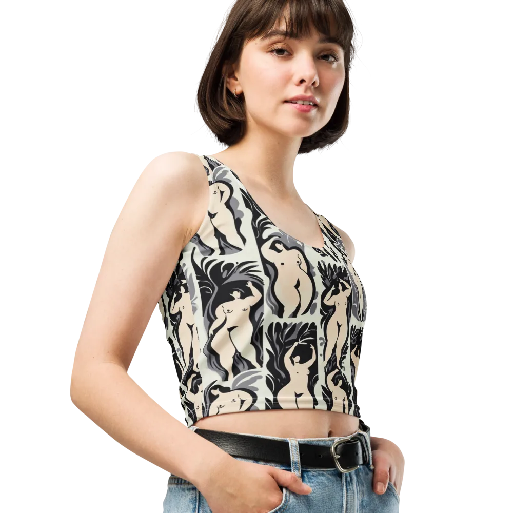 Ivory Figure Garden on Crop Top — Right Front