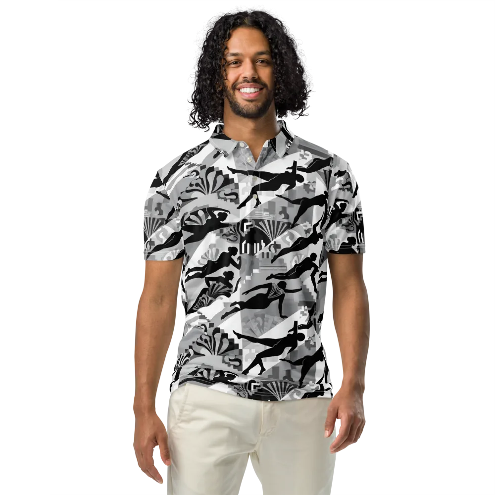 Deco Divers on Men's Slim Fit Polo Shirt — Front