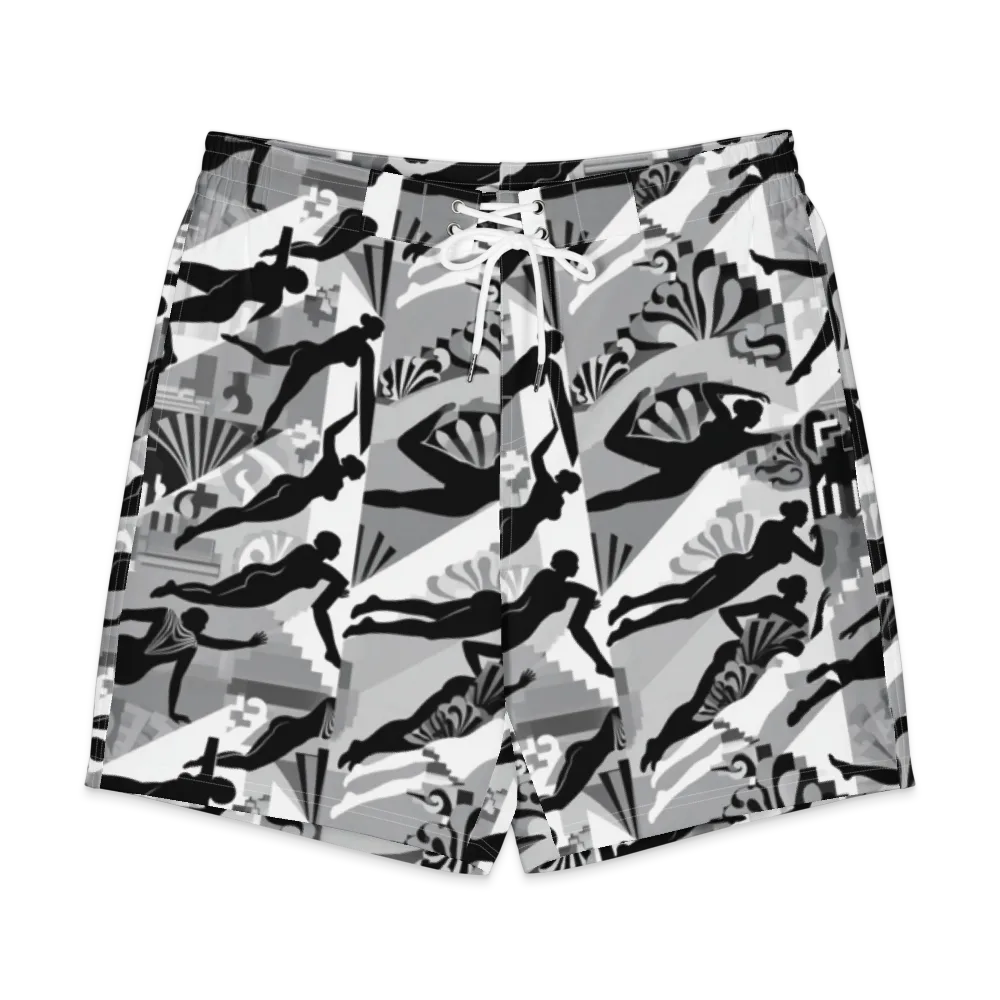 Deco Divers on Men's Board Shorts — Front