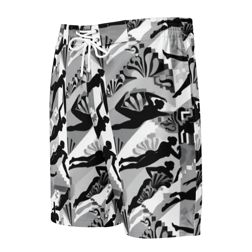 Deco Divers on Men's Board Shorts — Front