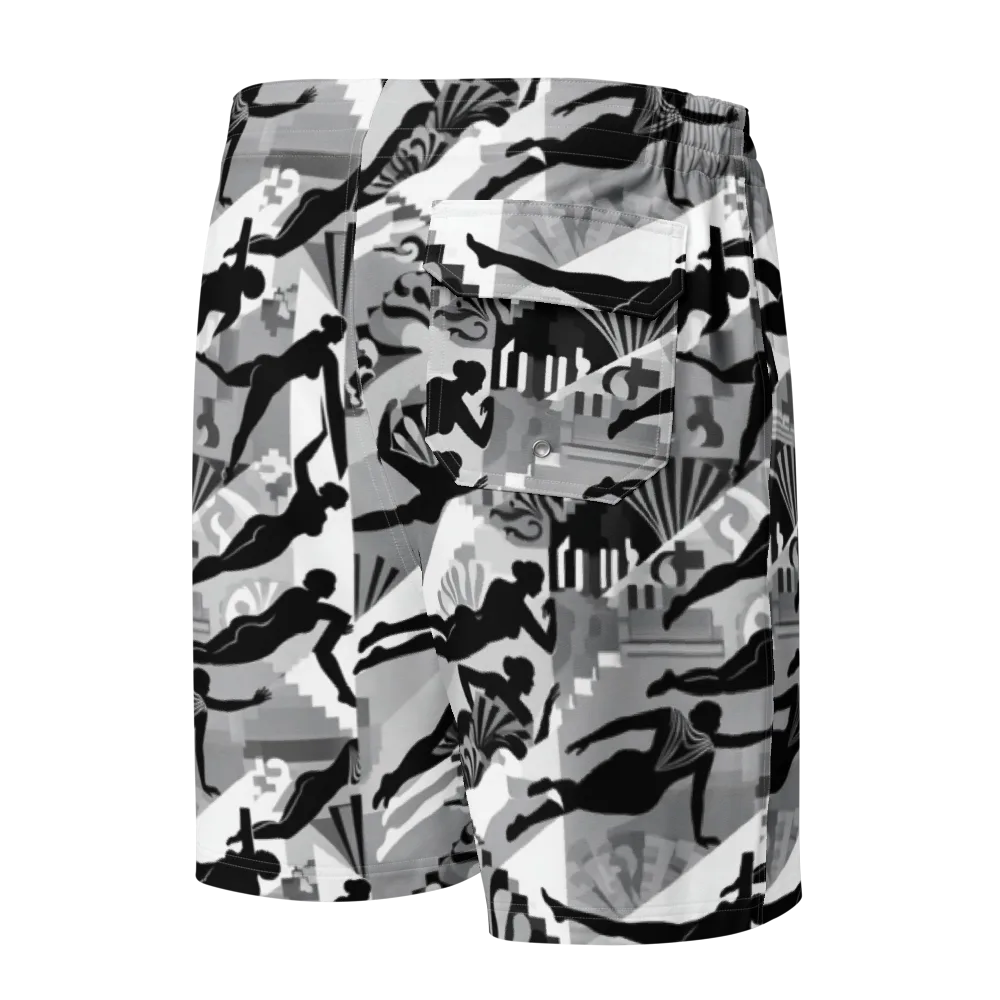 Deco Divers on Men's Board Shorts — Back