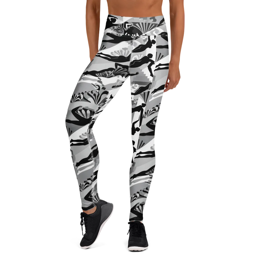Deco Divers on Yoga Leggings — Front