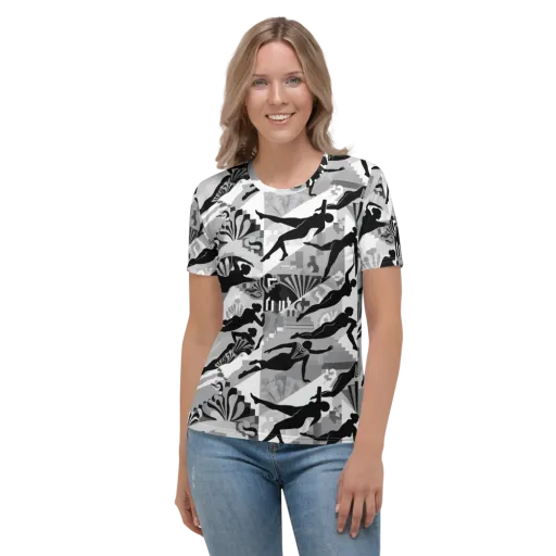 Deco Divers on a Women's Crew Neck T-Shirt