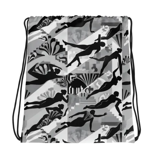 Deco Divers on a Drawstring Bag