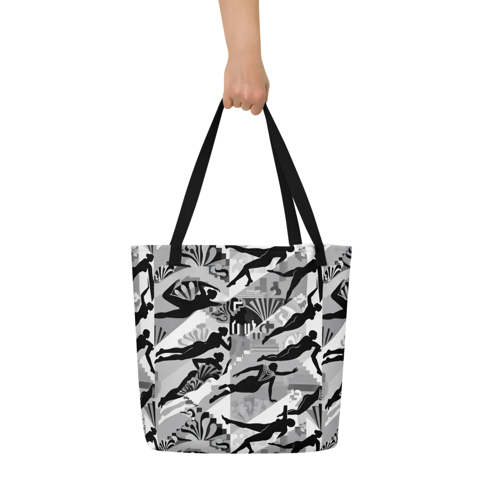 Deco Divers on Large Tote Bag W/ Pocket — Front