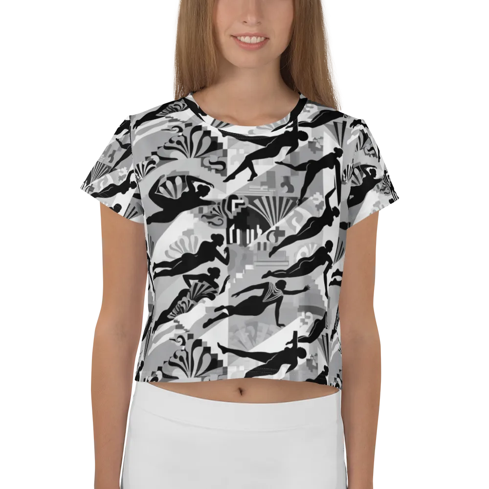 Deco Divers on Crop Tee — Front