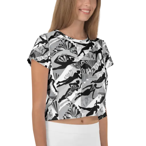 Deco Divers on a Crop Tee