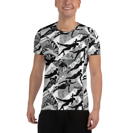 Deco Divers on a Men's Athletic T-Shirt