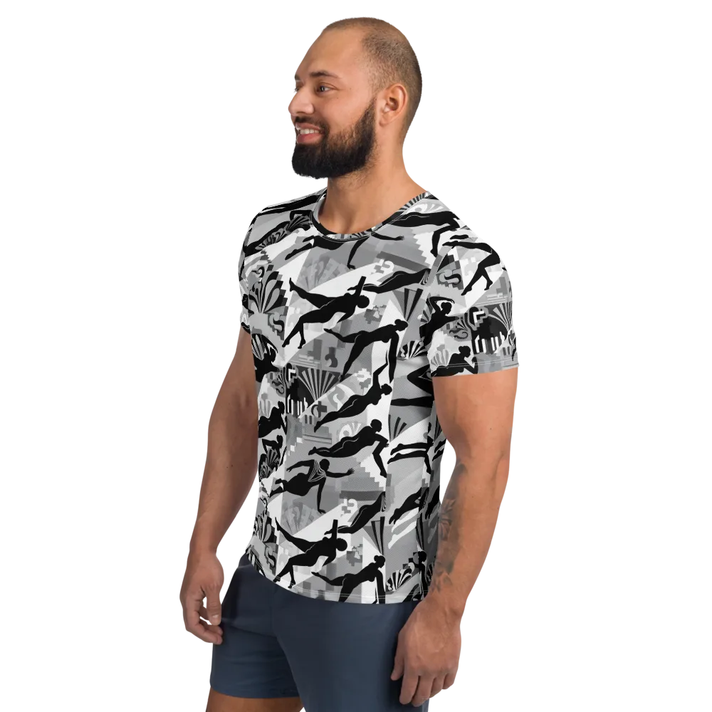 Deco Divers on Men's Athletic T-Shirt — Left
