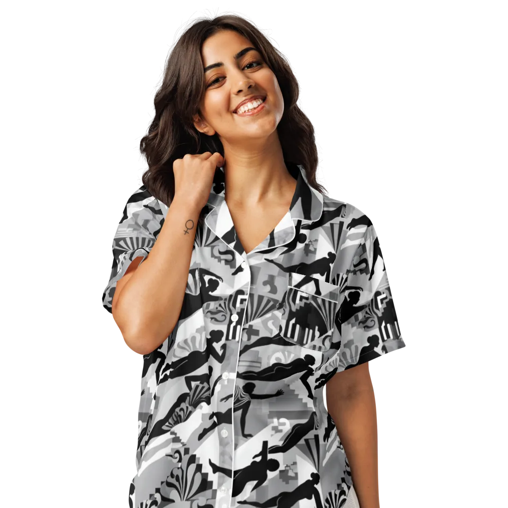 Deco Divers on Women's Short Sleeve Pajama Top — Front