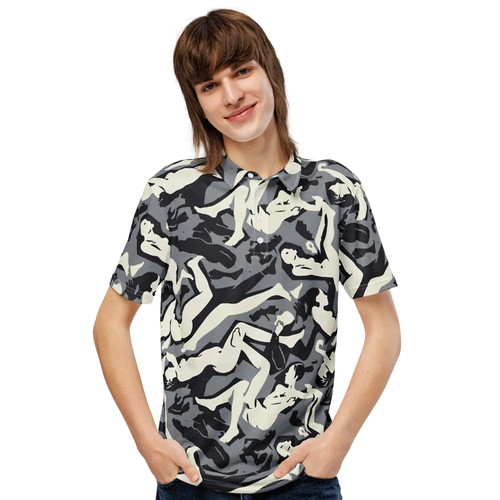 Midnight Figure Study on Men's Slim Fit Polo Shirt — Front