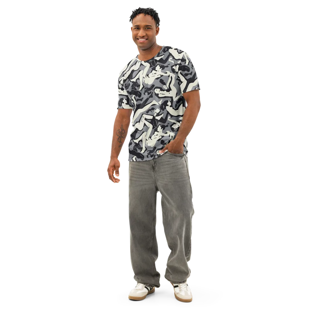 Midnight Figure Study on Men's Cotton Crew Neck T-Shirt — Front