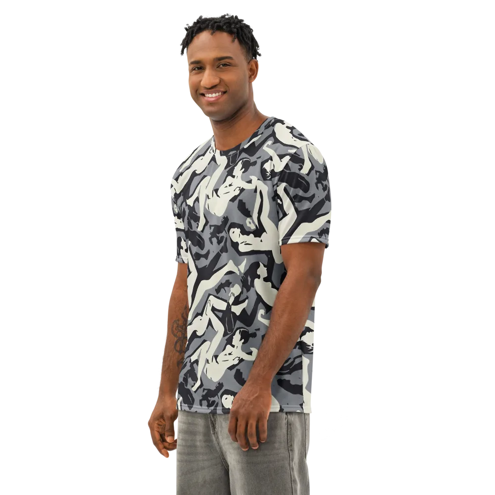 Midnight Figure Study on Men's Cotton Crew Neck T-Shirt — Left Front