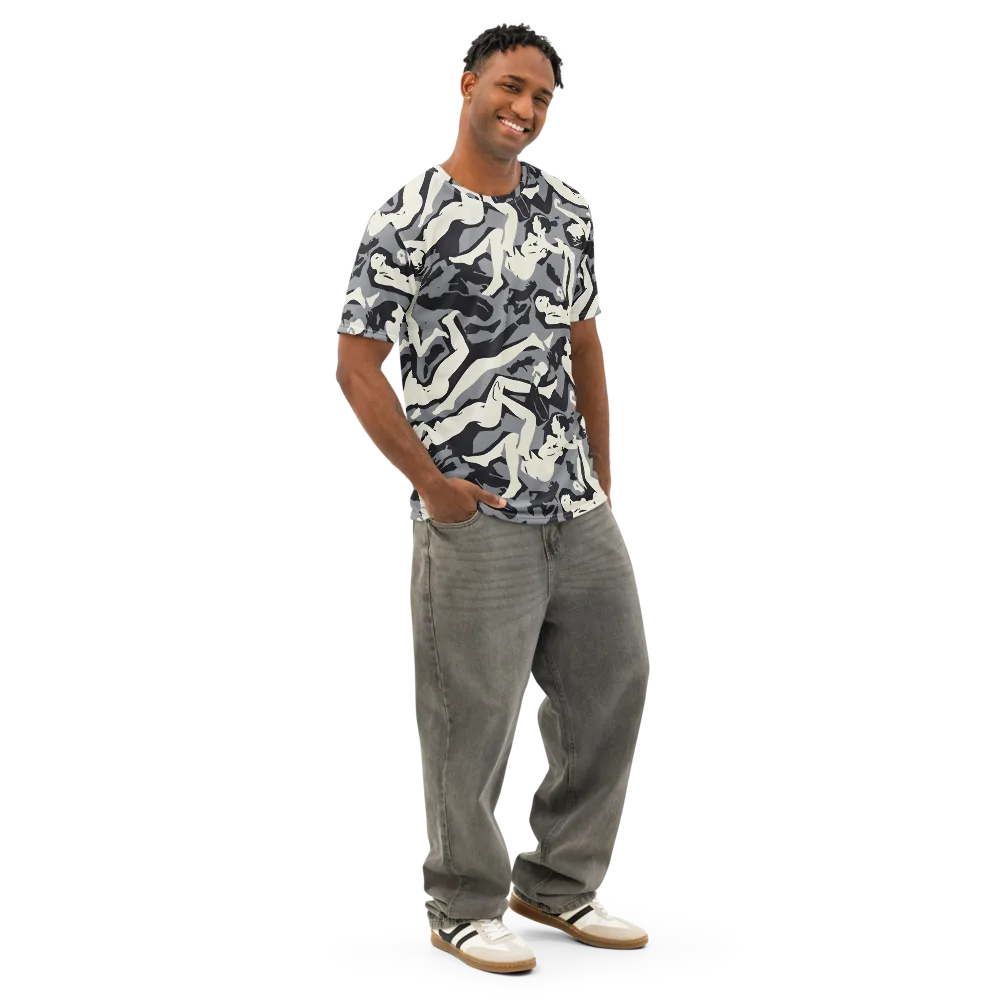 Midnight Figure Study on Men's Cotton Crew Neck T-Shirt — Right Front