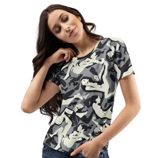 Midnight Figure Study on a Women's Crew Neck T-Shirt