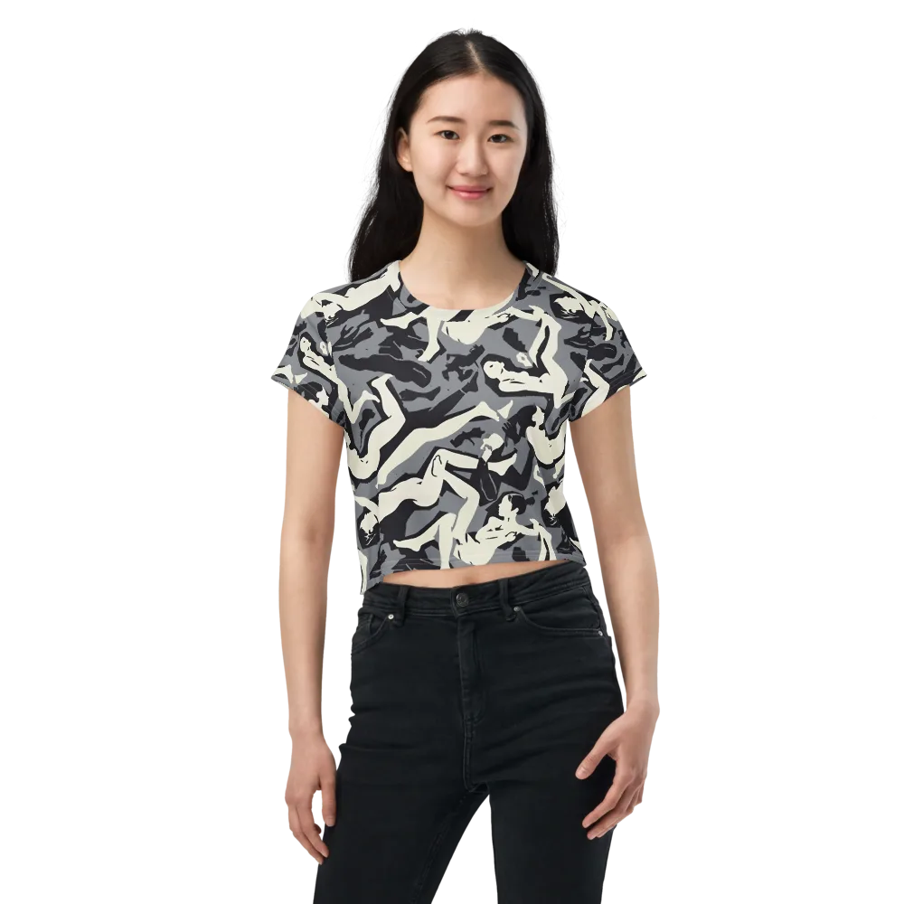 Midnight Figure Study on Crop Tee — Front