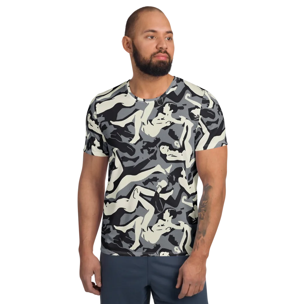 Midnight Figure Study on Men's Athletic T-Shirt — Front