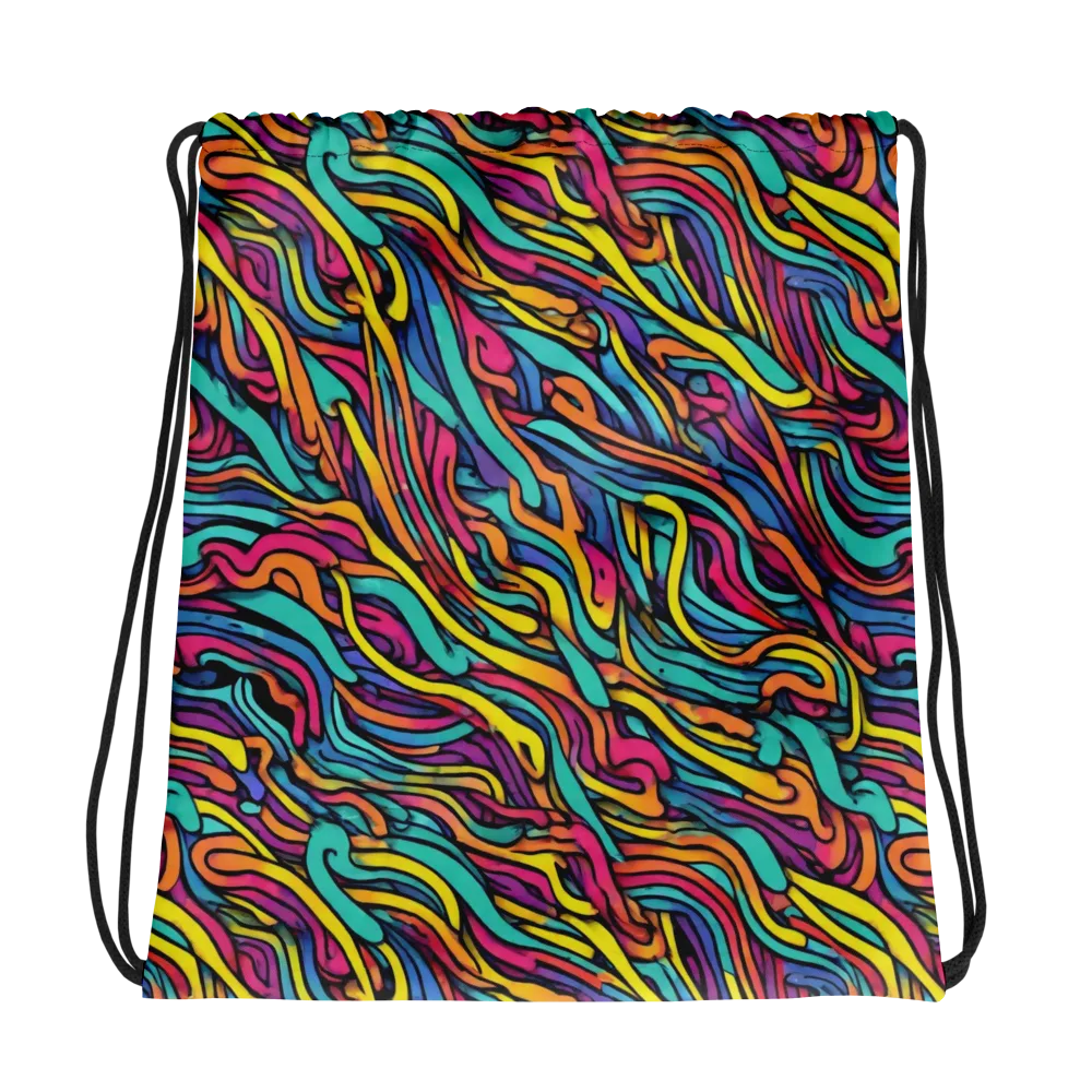 Turquoise Taffy Ribbons on Drawstring Bag — Photo