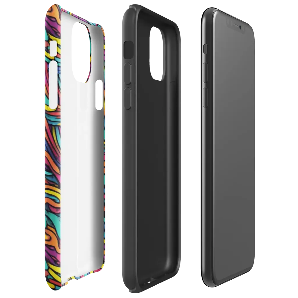 Turquoise Taffy Ribbons on Tough Case for iPhone® — Right