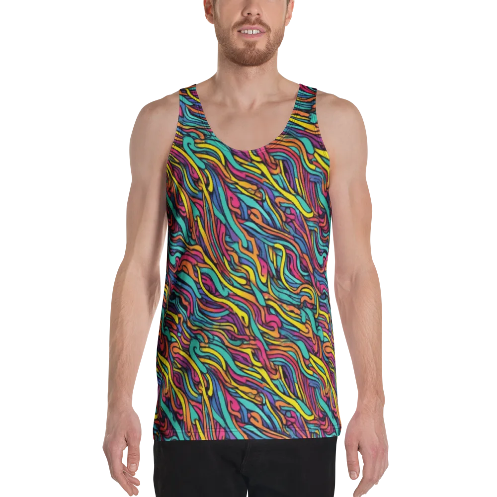 Turquoise Taffy Ribbons on Men's Tank Top — Front