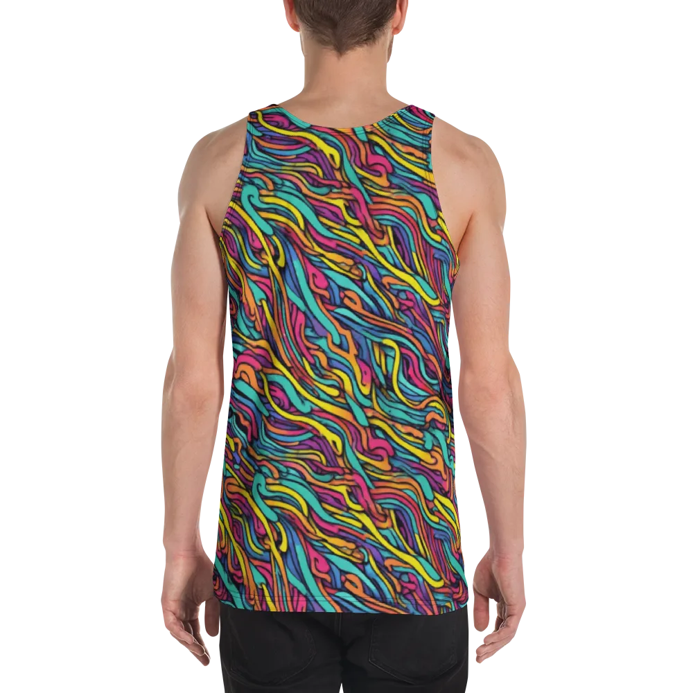 Turquoise Taffy Ribbons on Men's Tank Top — Back