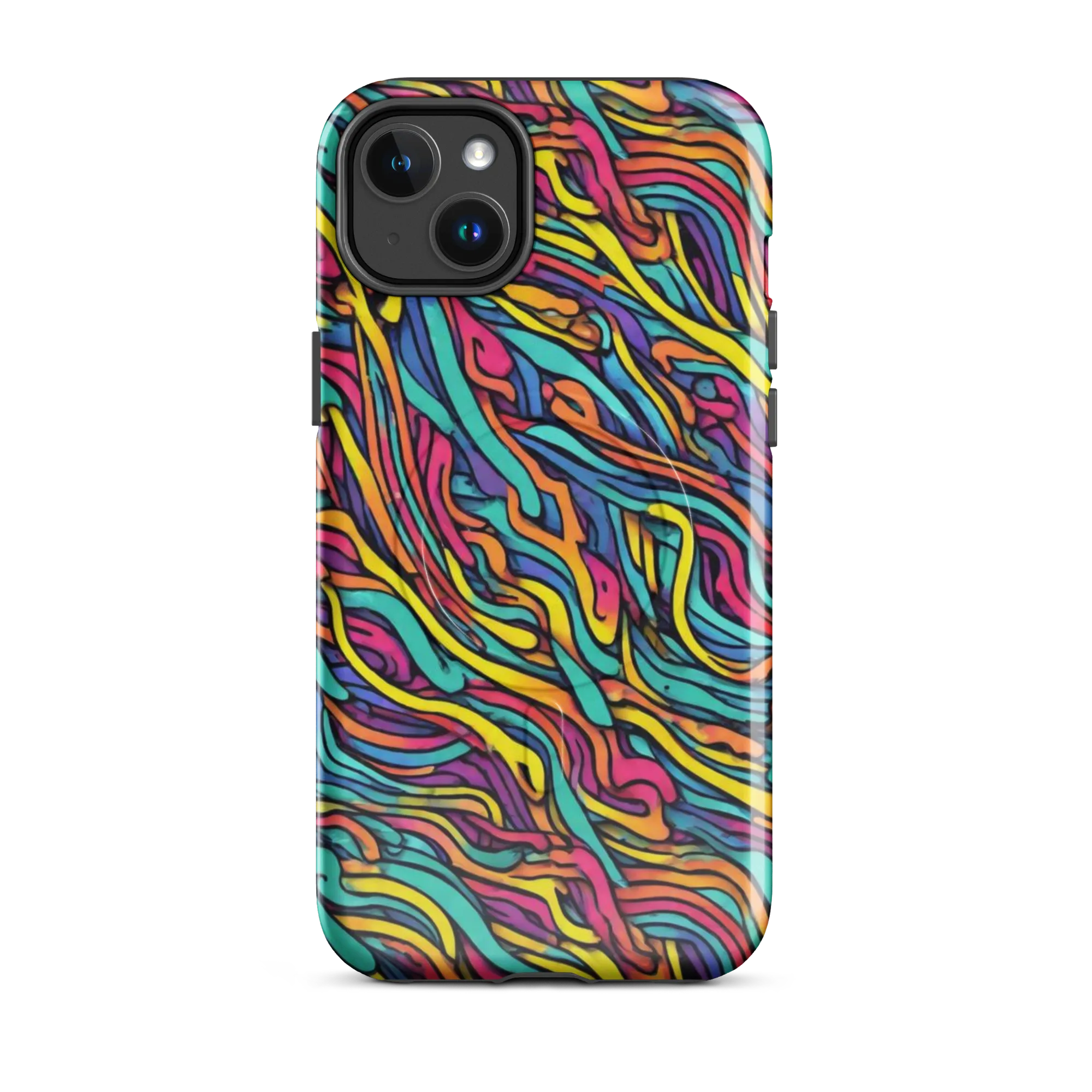 Turquoise Taffy Ribbons on MagSafe Tough Case for iPhone® — Front