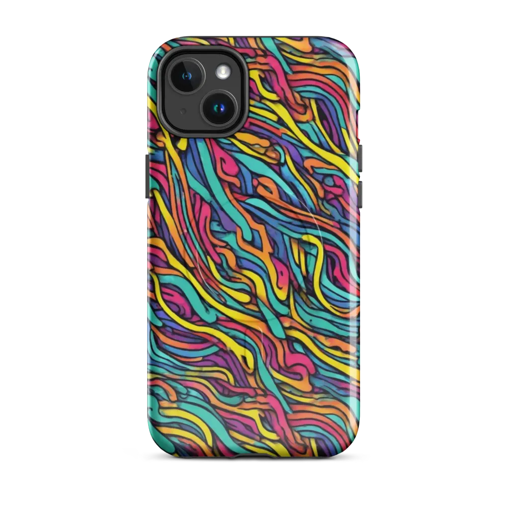 Turquoise Taffy Ribbons on MagSafe Tough Case for iPhone® — Front