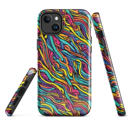 Turquoise Taffy Ribbons on a MagSafe Tough Case for iPhone®