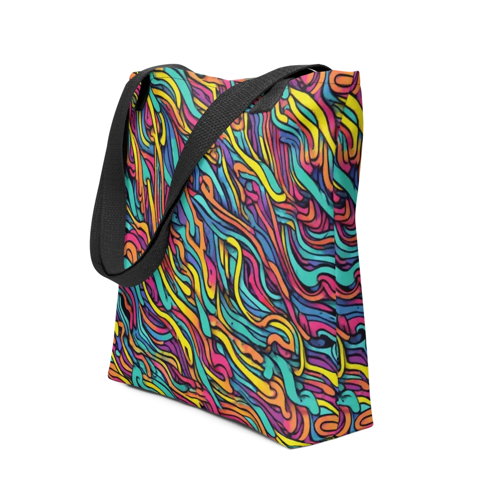 Turquoise Taffy Ribbons on Tote Bag — Front