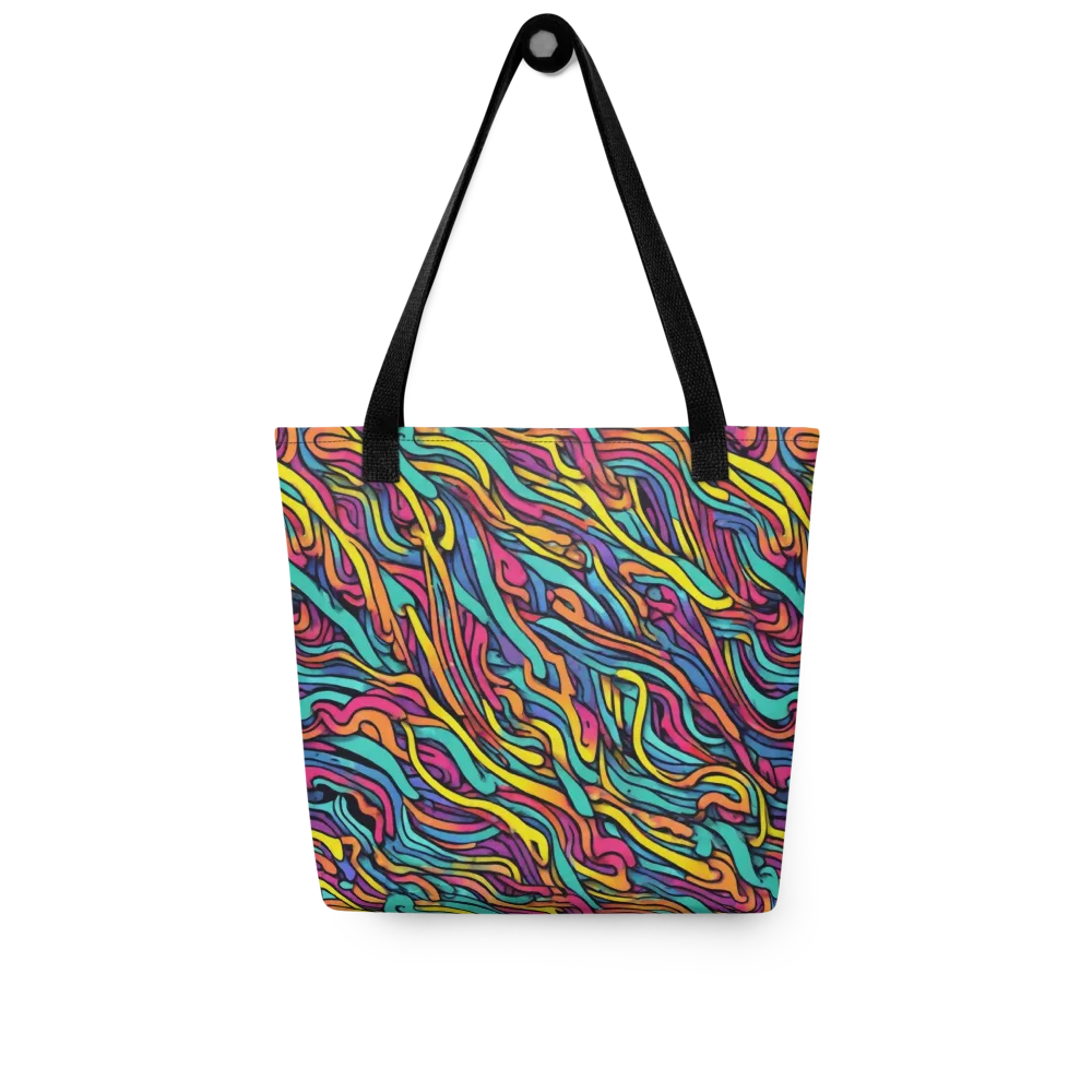 Turquoise Taffy Ribbons on Tote Bag — Front