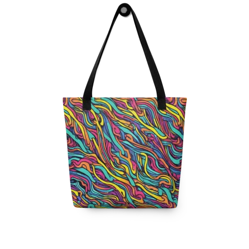 Turquoise Taffy Ribbons on a Tote Bag