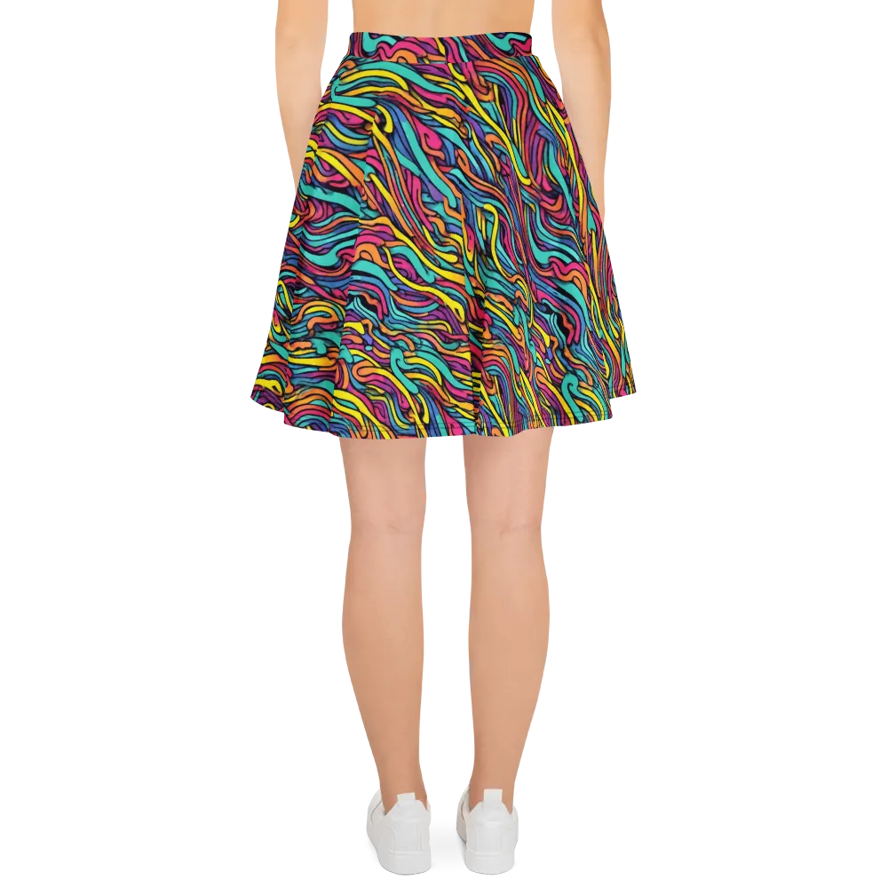 Turquoise Taffy Ribbons on Skater Skirt — Back