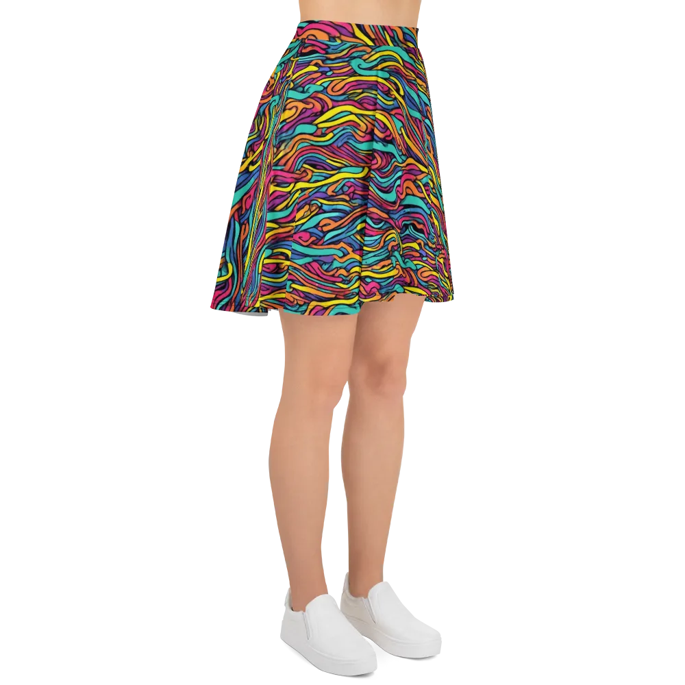 Turquoise Taffy Ribbons on Skater Skirt — Right
