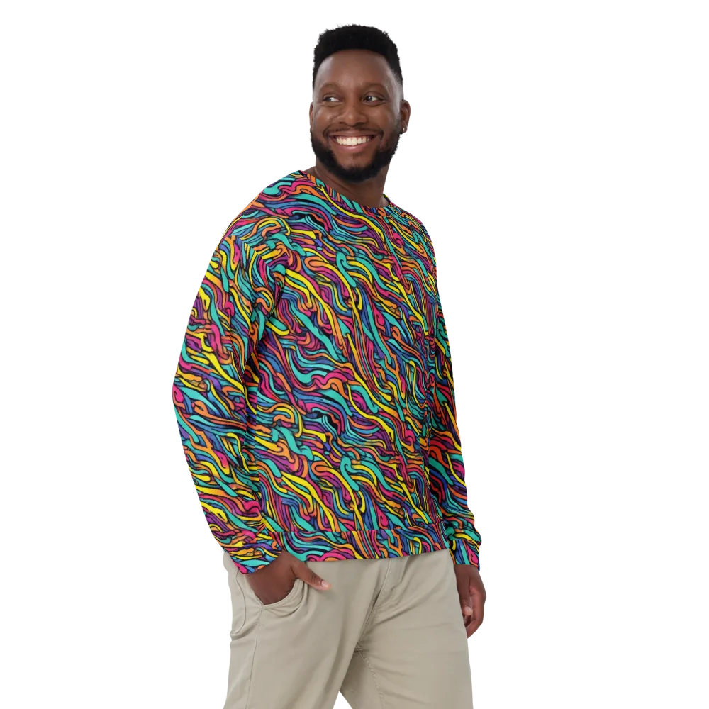 Turquoise Taffy Ribbons on Sweatshirt — Front