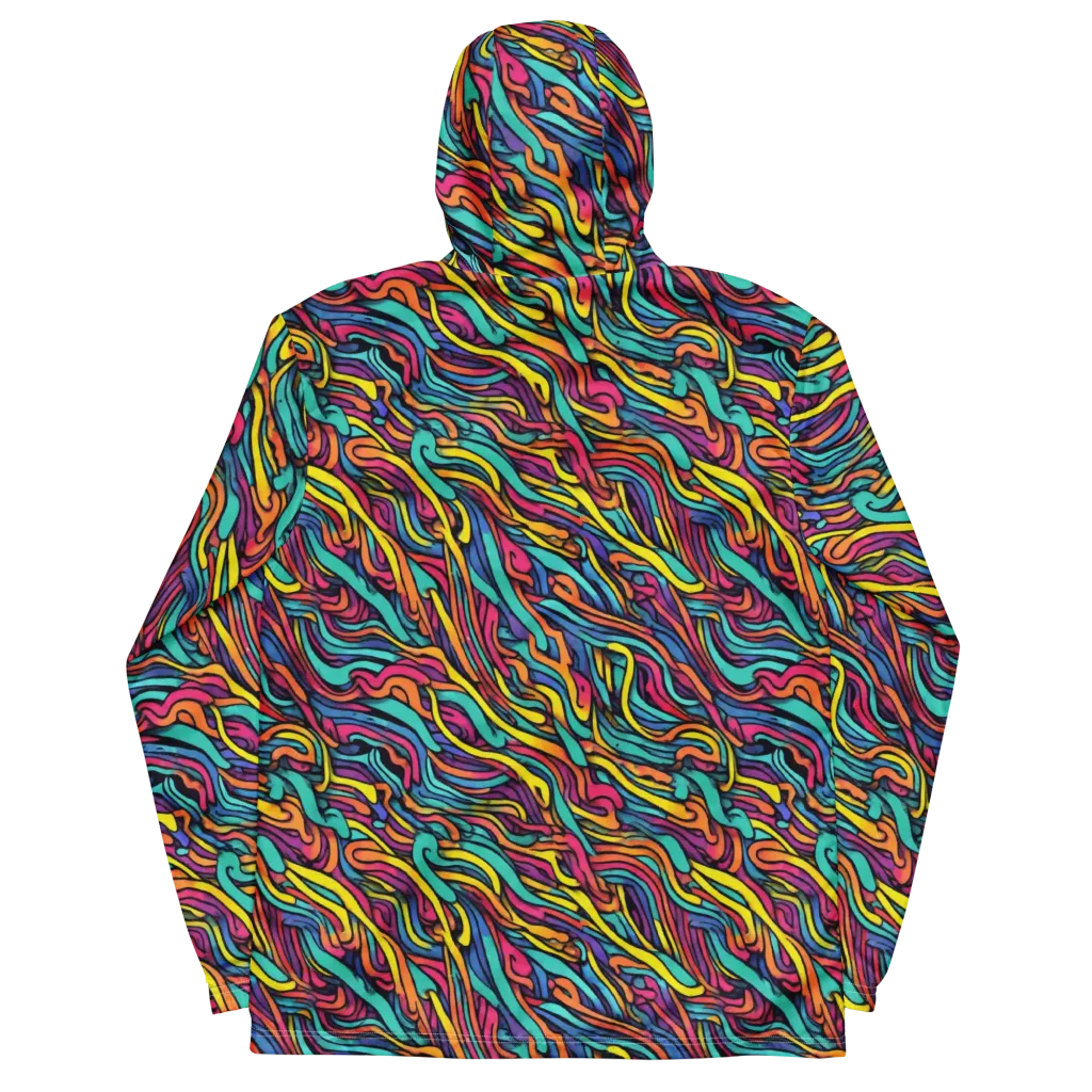 Turquoise Taffy Ribbons on Men's Windbreaker — Back