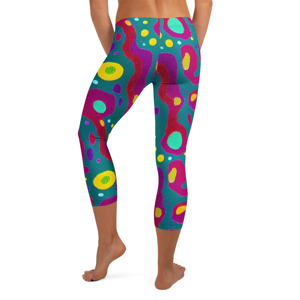 Aqua Psyche on Capri Leggings — Back