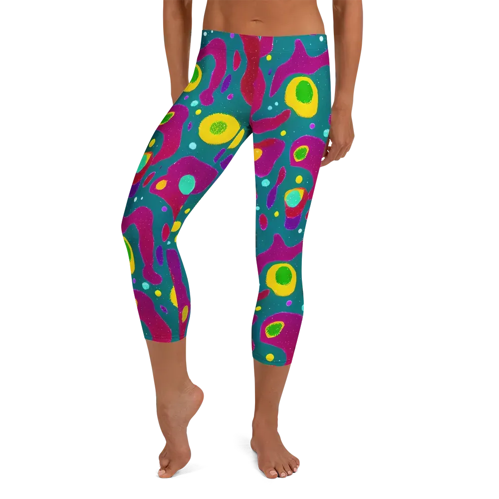 Aqua Psyche on Capri Leggings — Front