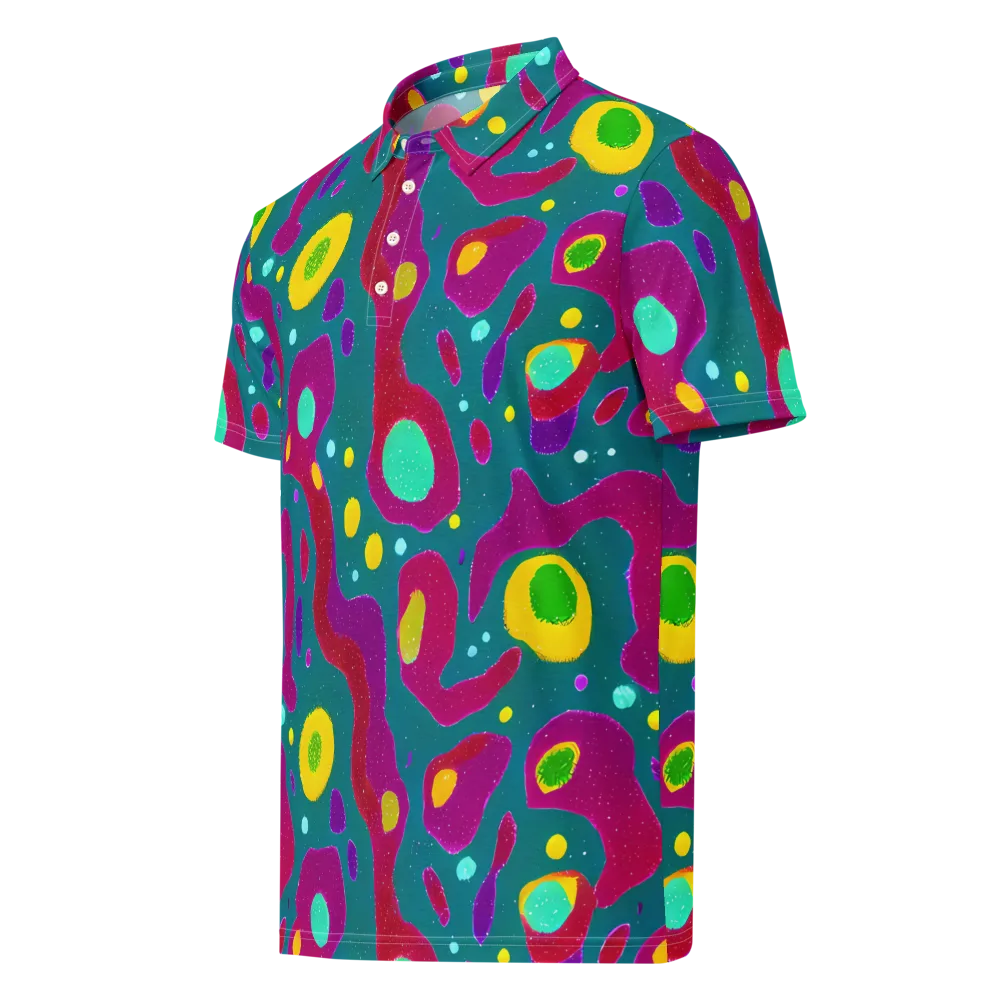 Aqua Psyche on Men's Slim Fit Polo Shirt — Left Front