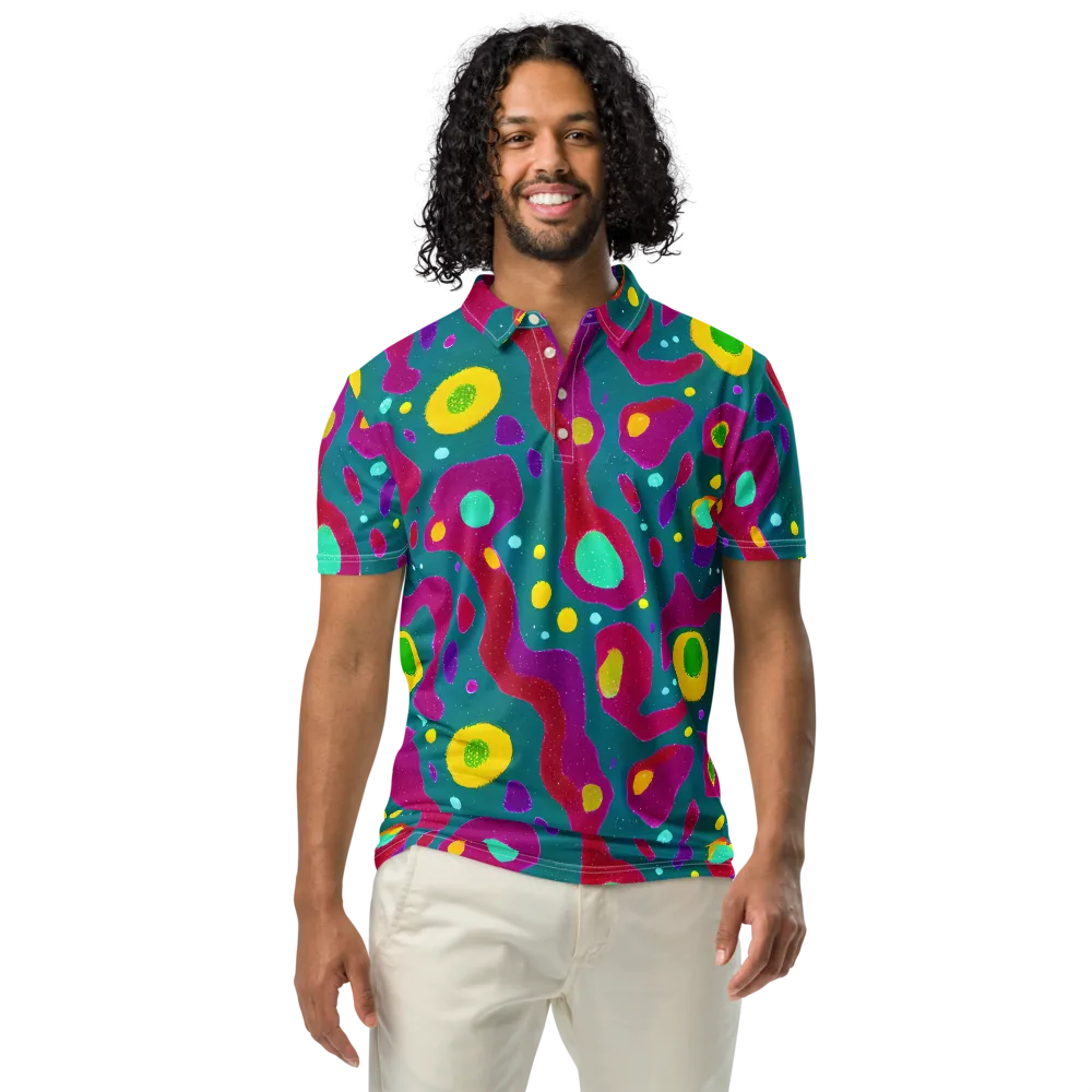 Aqua Psyche on Men's Slim Fit Polo Shirt — Front