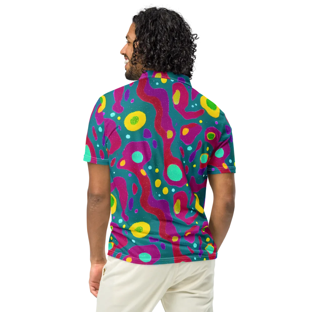 Aqua Psyche on Men's Slim Fit Polo Shirt — Back