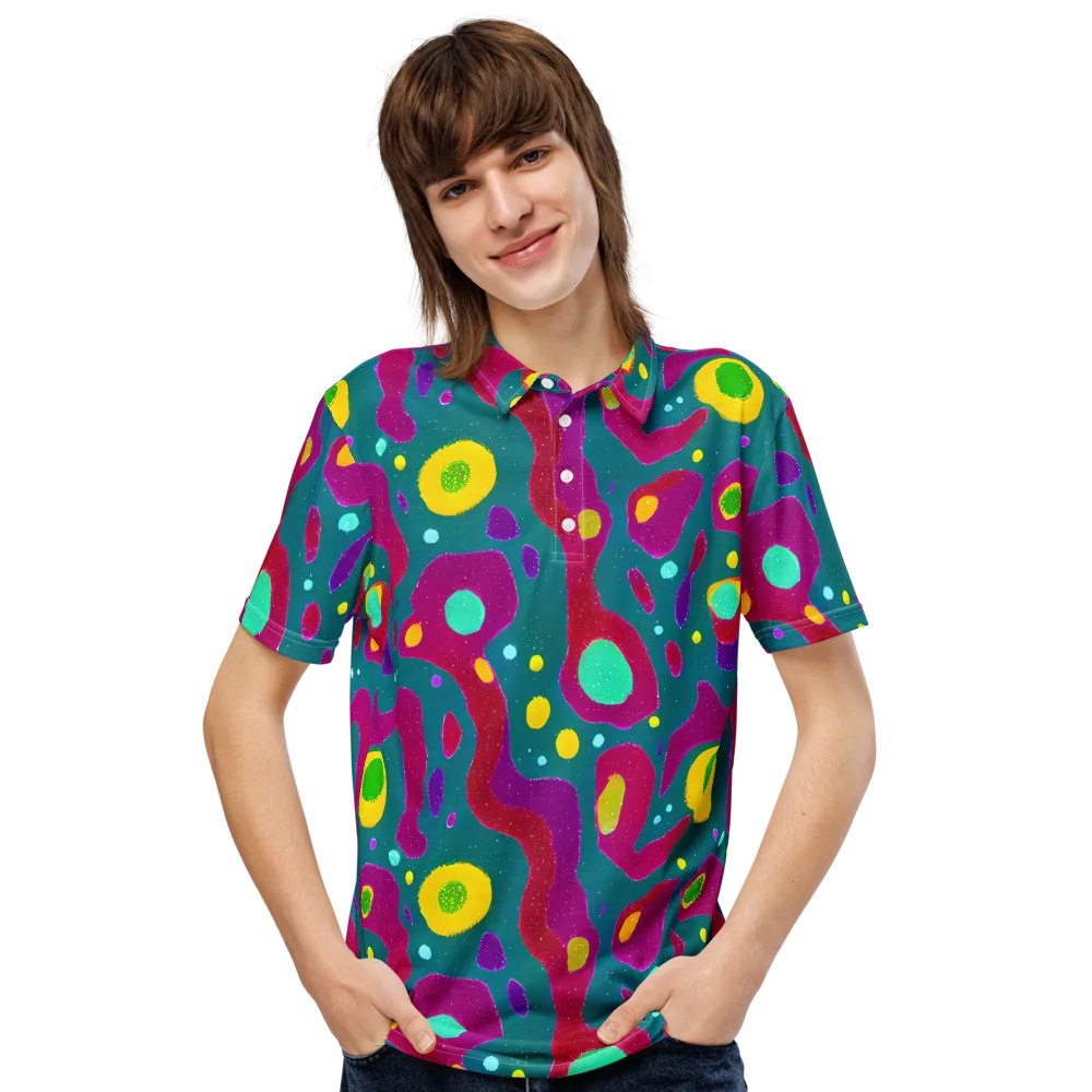 Aqua Psyche on Men's Slim Fit Polo Shirt — Front