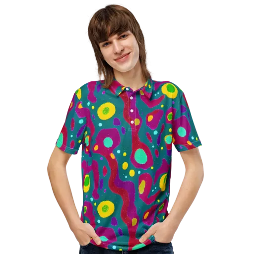 Aqua Psyche on a Men's Slim Fit Polo Shirt