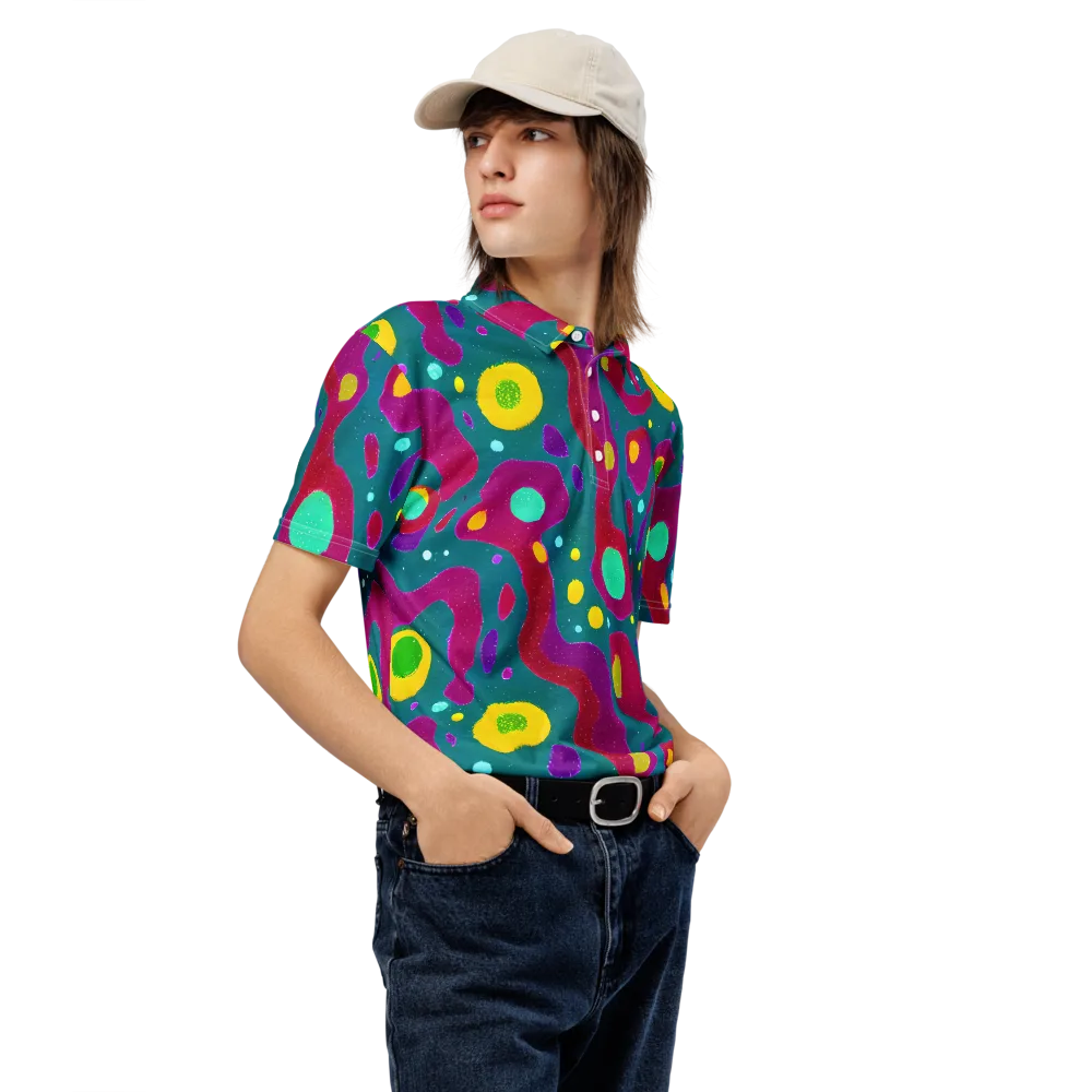 Aqua Psyche on Men's Slim Fit Polo Shirt — Right Front