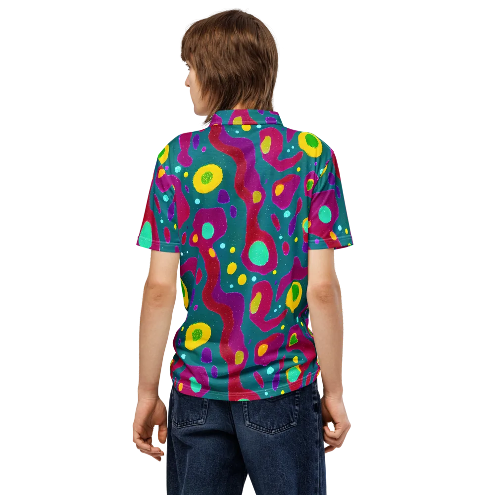 Aqua Psyche on Men's Slim Fit Polo Shirt — Back