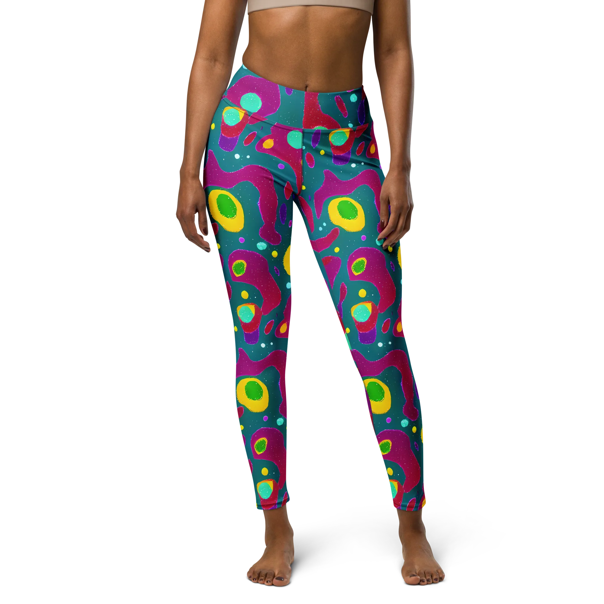 Aqua Psyche on Yoga Leggings — Front