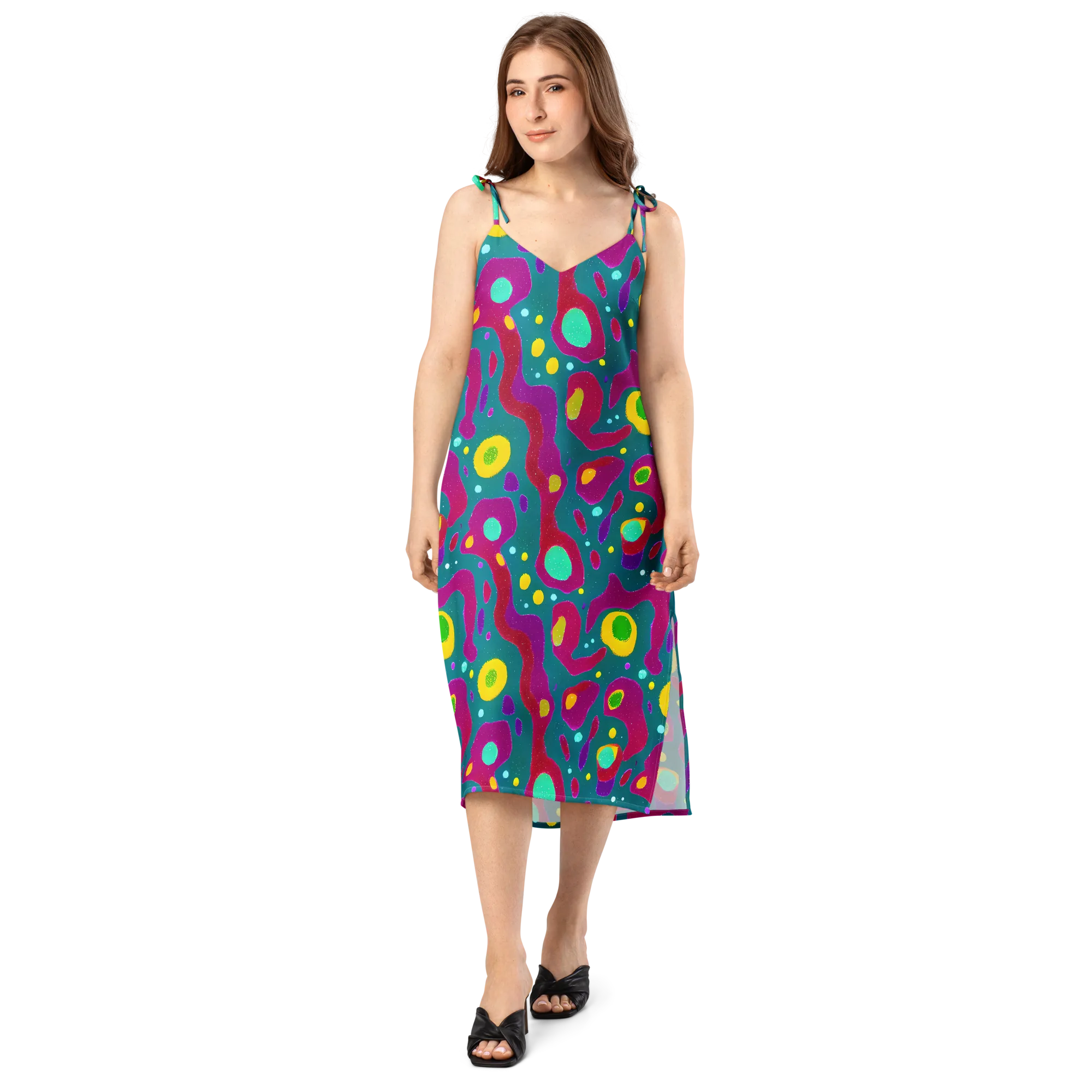 Aqua Psyche on Slip Dress — Front